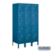 Metal Lockers: Standard Steel Locker - Box Style - 5 Tier, 3 Wide - Blue - Salsbury Industries