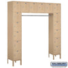 Metal Lockers: Standard Steel Locker - Bridge Style - 6 Tier, 16 Boxes - Tan - Salsbury Industries
