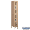 Metal Lockers: Vented Steel Locker - 2 Tier, 1 Wide - Tan - Salsbury Industries