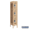 Metal Lockers: Vented Steel Locker - 3 Tier, 1 Wide - Tan - Salsbury Industries