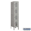 Metal Lockers: Vented Steel Locker - 4 Tier, 1 Wide - Gray - Salsbury Industries