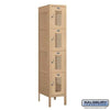 Metal Lockers: Vented Steel Locker - 4 Tier, 1 Wide - Tan - Salsbury Industries
