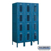 Metal Lockers: Vented Steel Locker - 4 Tier, 3 Wide - Blue - Salsbury Industries