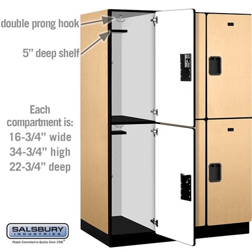 Designer Wood Locker — 2 Tier, 3 Wide