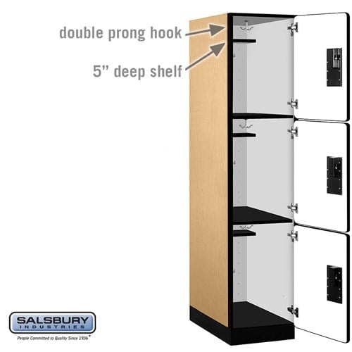 Designer Wood Locker — 3 Tier, 1 Wide