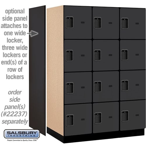 Designer Wood Locker — 4 Tier, 3 Wide