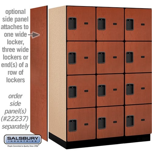 Designer Wood Locker — 4 Tier, 3 Wide