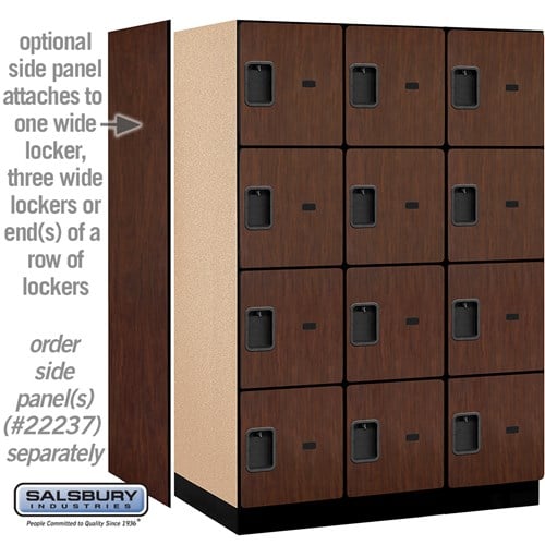 Designer Wood Locker — 4 Tier, 3 Wide