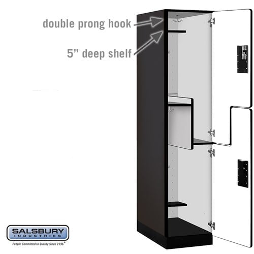 Designer Wood Locker — 2 Tier, 1 Wide — 'S' Style