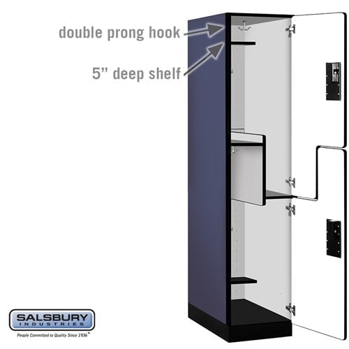 Designer Wood Locker — 2 Tier, 1 Wide — 'S' Style