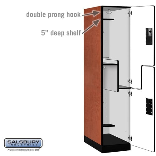 Designer Wood Locker — 2 Tier, 1 Wide — 'S' Style
