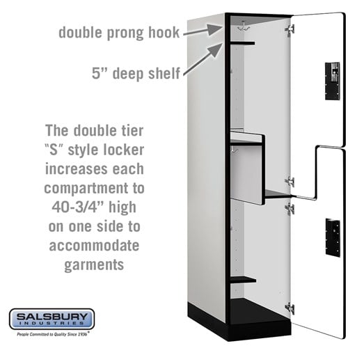 Designer Wood Locker — 2 Tier, 1 Wide — 'S' Style