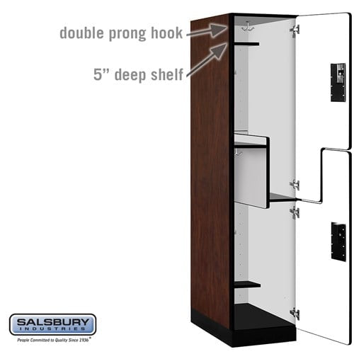 Designer Wood Locker — 2 Tier, 1 Wide — 'S' Style
