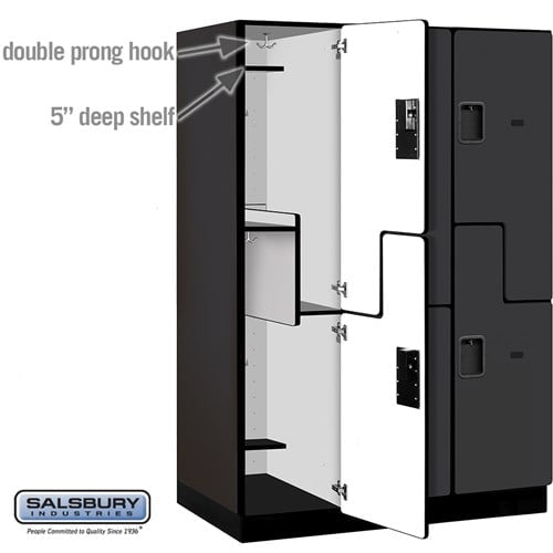 Designer Wood Locker — 2 Tier, 3 Wide — 'S' Style