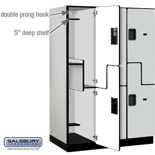 Designer Wood Locker — 2 Tier, 3 Wide — 'S' Style