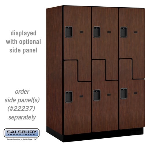 Designer Wood Locker — 2 Tier, 3 Wide — 'S' Style