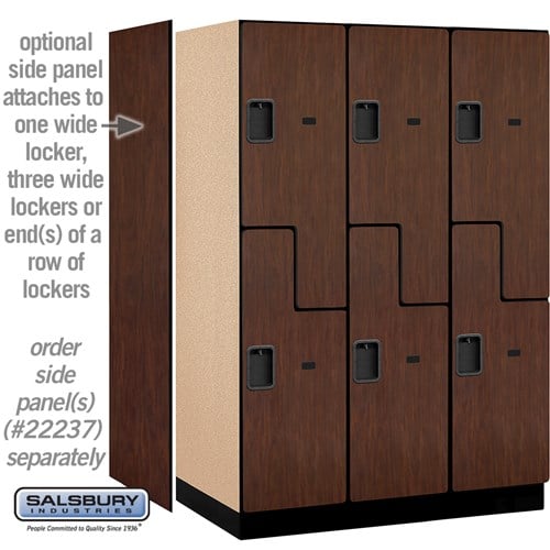 Designer Wood Locker — 2 Tier, 3 Wide — 'S' Style