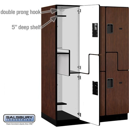 Designer Wood Locker — 2 Tier, 3 Wide — 'S' Style