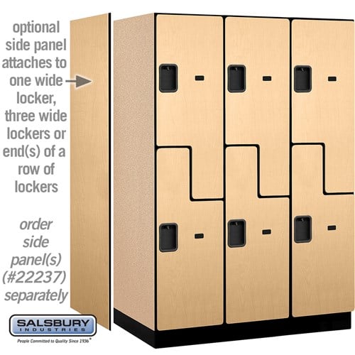 Designer Wood Locker — 2 Tier, 3 Wide — 'S' Style