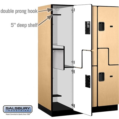 Designer Wood Locker — 2 Tier, 3 Wide — 'S' Style