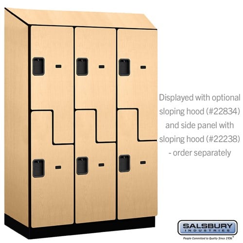 Designer Wood Locker — 2 Tier, 3 Wide — 'S' Style