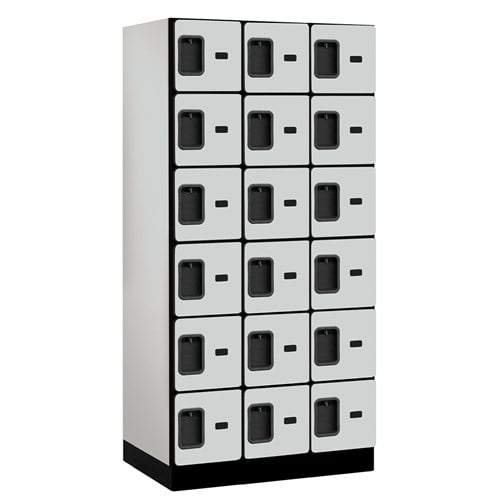 Designer Wood Locker — 6 Tier, 3 Wide