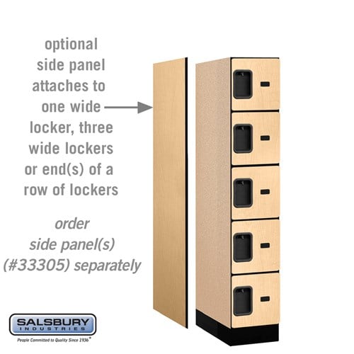 Designer Wood Locker — 5 Tier, 1 Wide