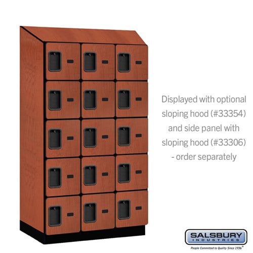 Designer Wood Locker — 5 Tier, 3 Wide
