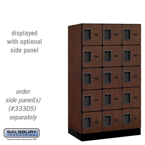 Designer Wood Locker — 5 Tier, 3 Wide