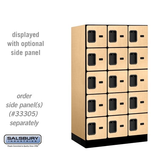 Designer Wood Locker — 5 Tier, 3 Wide
