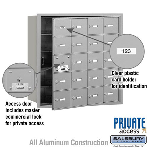 4B+ Horizontal Mailbox with 20 A Doors