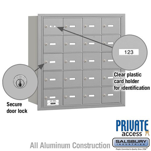 4B+ Horizontal Mailbox with 20 A Doors