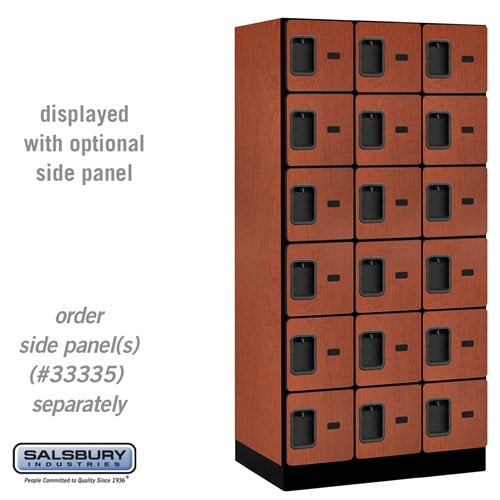 Designer Wood Locker — 6 Tier, 3 Wide