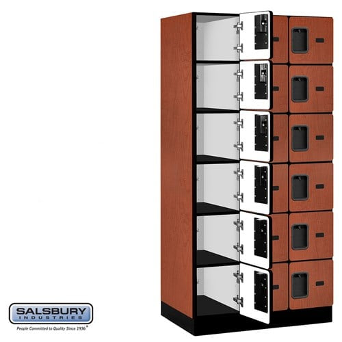 Designer Wood Locker — 6 Tier, 3 Wide