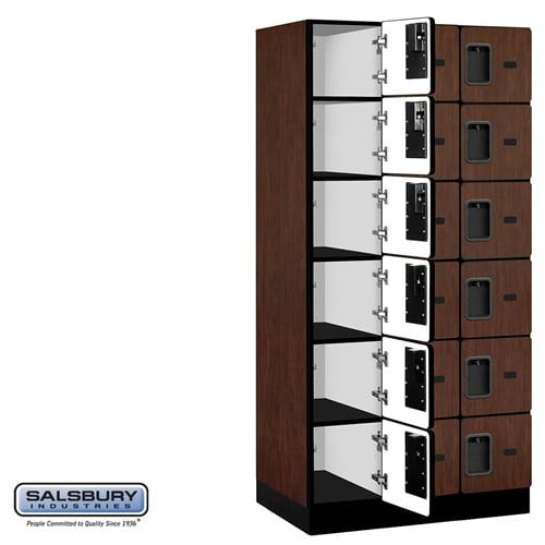 Designer Wood Locker — 6 Tier, 3 Wide