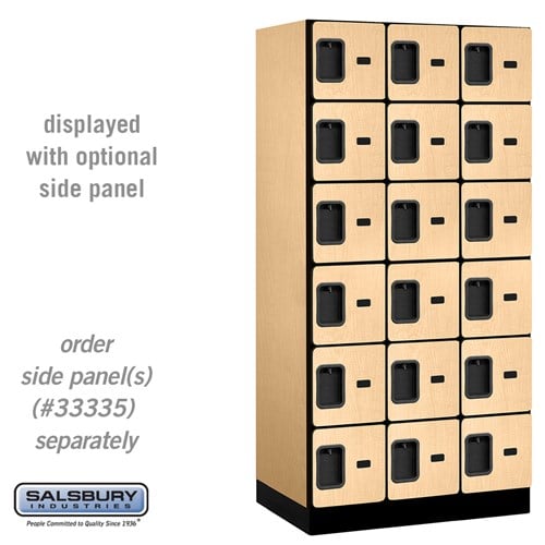 Designer Wood Locker — 6 Tier, 3 Wide
