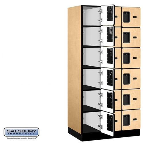Designer Wood Locker — 6 Tier, 3 Wide