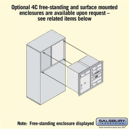 4C Horizontal Mailbox with 5 Doors & 1 Parcel Locker - Your Locker Store
