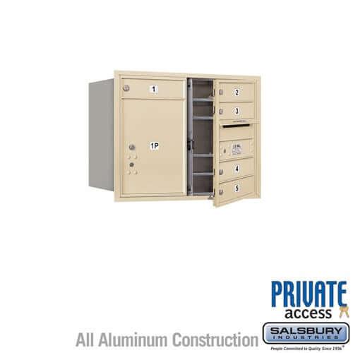 4C Horizontal Mailbox with 5 Doors & 1 Parcel Locker - Your Locker Store