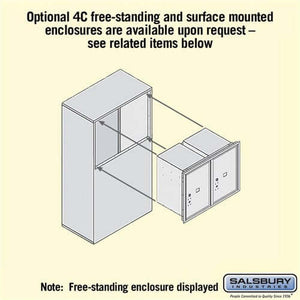 4C Horizontal Parcel Locker with 2 Doors