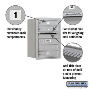 4C Horizontal Mailbox with 3 doors