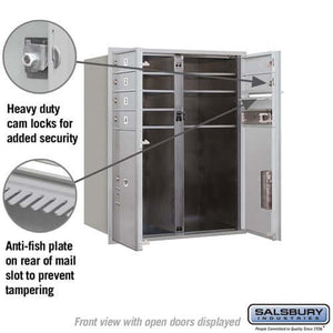 4C Horizontal Mailbox with 6 Doors & 2 Parcel Lockers