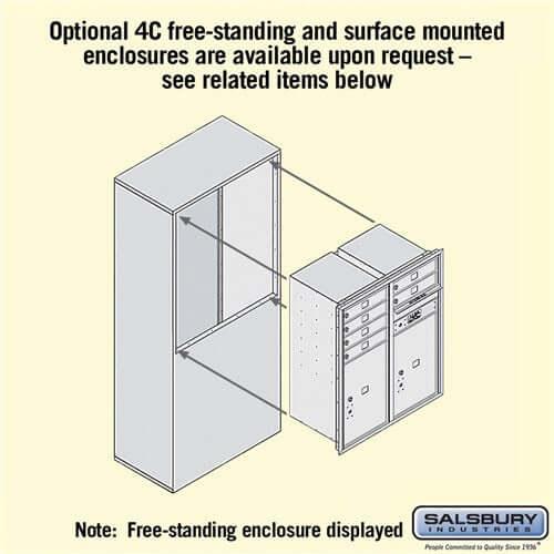 4C Horizontal Mailbox with 6 Doors & 2 Parcel Lockers - Your Locker Store