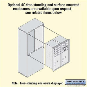 4C Horizontal Mailbox with 6 Doors & 2 Parcel Lockers