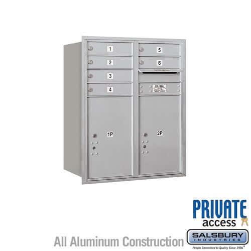 4C Horizontal Mailbox with 6 Doors & 2 Parcel Lockers - Your Locker Store