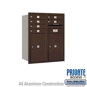 4C Horizontal Mailbox with 6 Doors & 2 Parcel Lockers