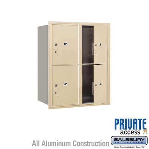 4C Horizontal Parcel Locker with 4 Doors - Your Locker Store