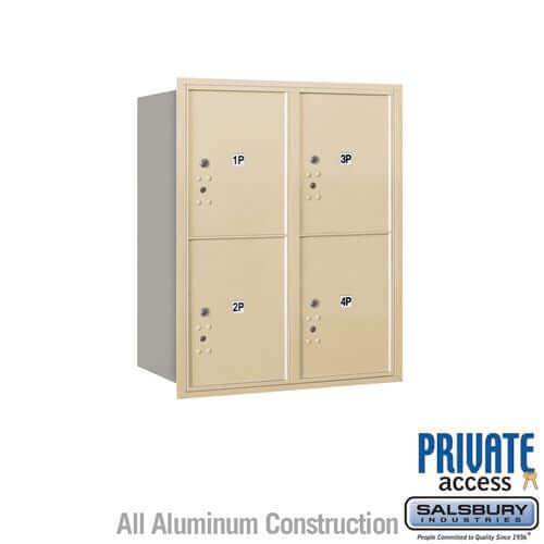 4C Horizontal Parcel Locker with 4 Doors - Your Locker Store