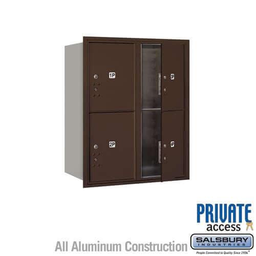 4C Horizontal Parcel Locker with 4 Doors - Your Locker Store