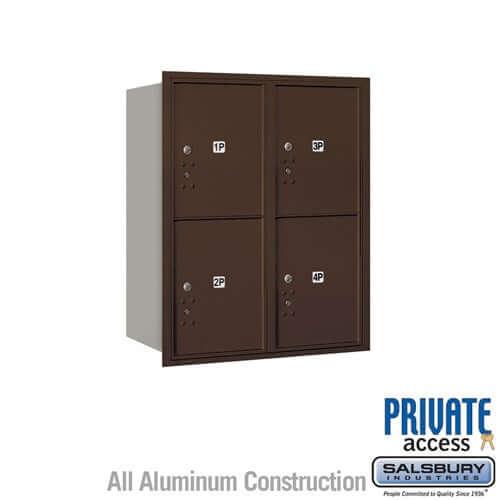 4C Horizontal Parcel Locker with 4 Doors - Your Locker Store